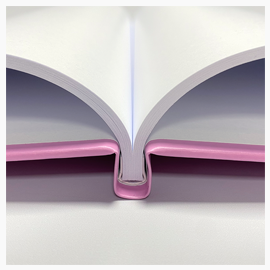 Abschlussarbeiten im Hardcover Kunstleder Modern Aufgeklapptes Buch